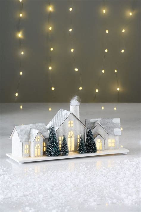 metal folding christmas house scene white|Christmas Metal Houses .